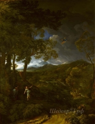 londongallery/gaspard dughet - landscape with elijah and the angel